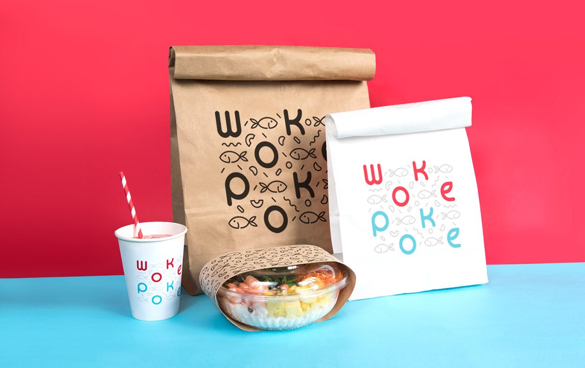 Woke Poke餐飲VI設計形象 Woke Poke餐飲VI設計形象